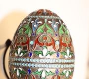 Русское императорское серебряное яйцо с эмалью, Павел Сазиков, 1870-1...