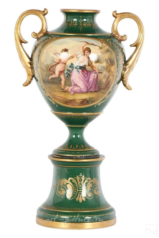 Royal Vienna , Фарфоровая урна-ваза Royal Worcester с драконами, 19 век