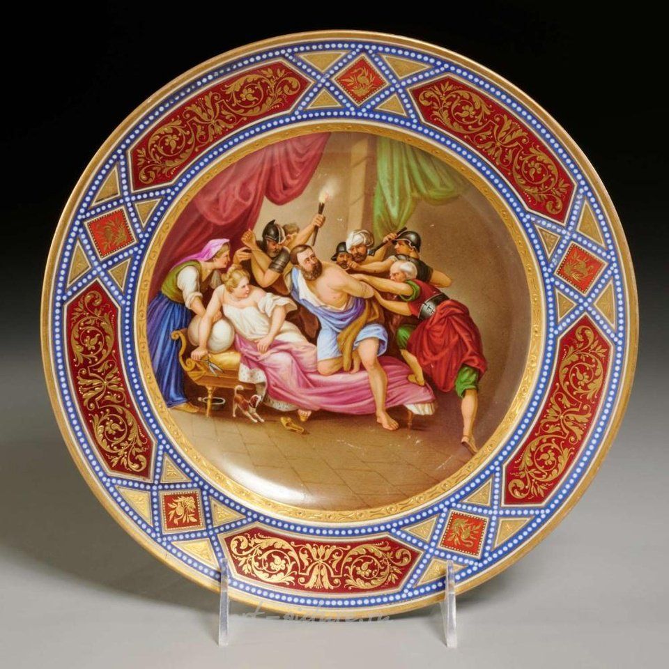 Royal Vienna Porcelain , Royal Vienna hand painted porcelain charger