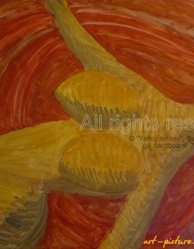 buy "Yellow on red oil, hardboard"