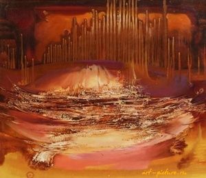 Ghost city oil canvas