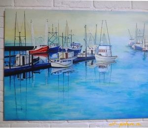 Morning on the pier Acryl canvas