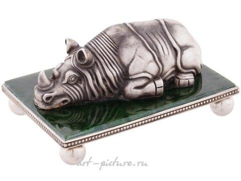 Russian silver, Russian silver figurine of a pig with ruby eyes