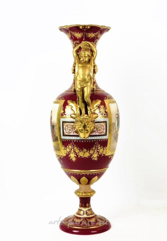 Royal Vienna , Красивая ручная роспись на королевской вазе из Вены