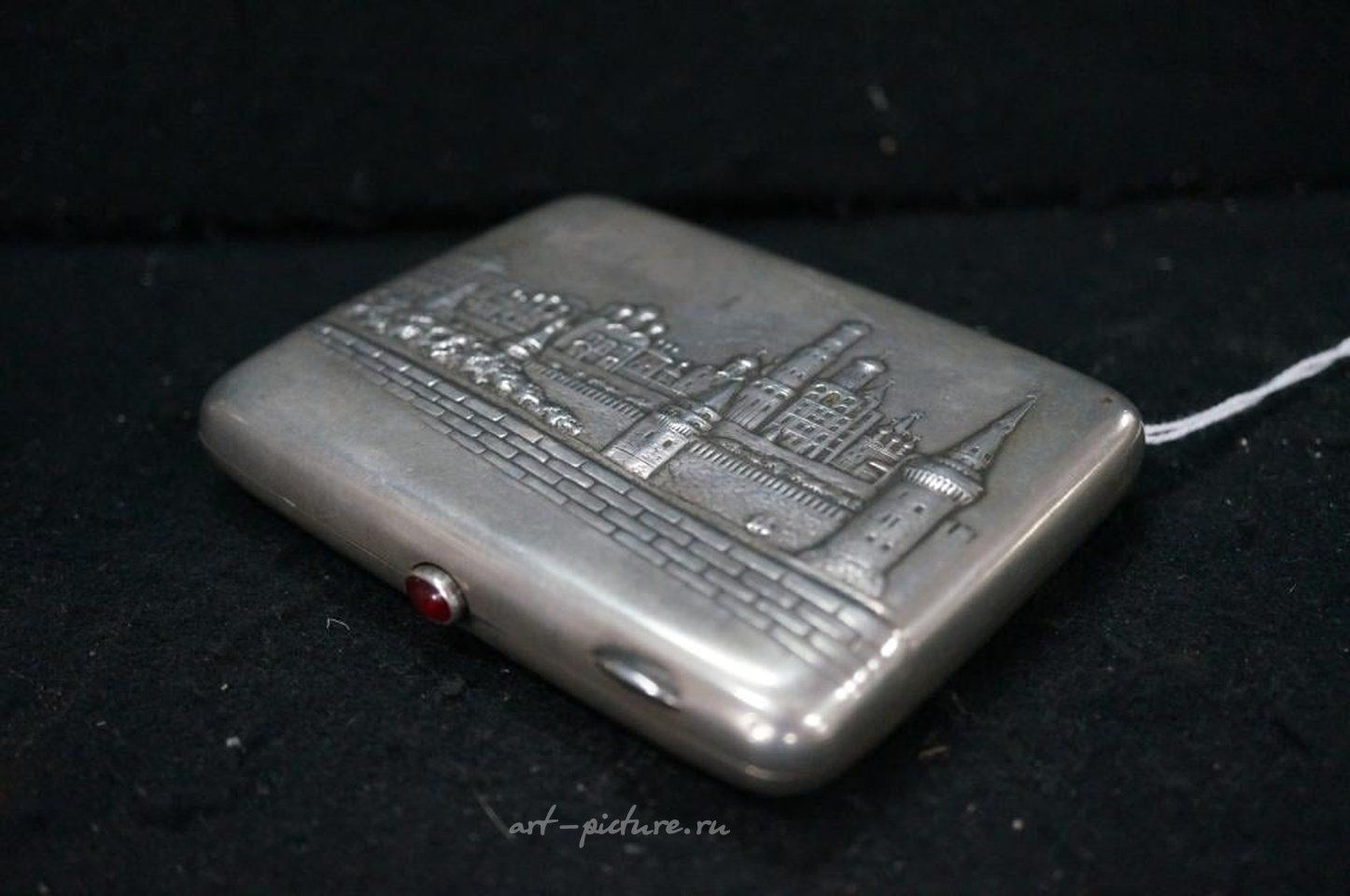 Russian silver , A RUSSIAN SILVER CIGARETTE CASE, rectangular, embossed with ...