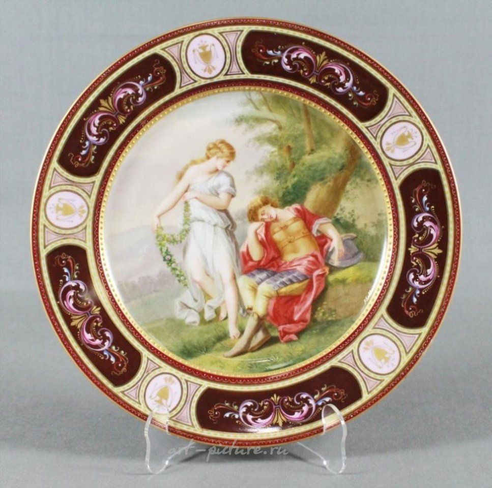 Royal Vienna Porcelain , Late 19Th C. Royal Vienna Cabinet Plate