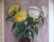 Chrysanthemum oil, canvas
