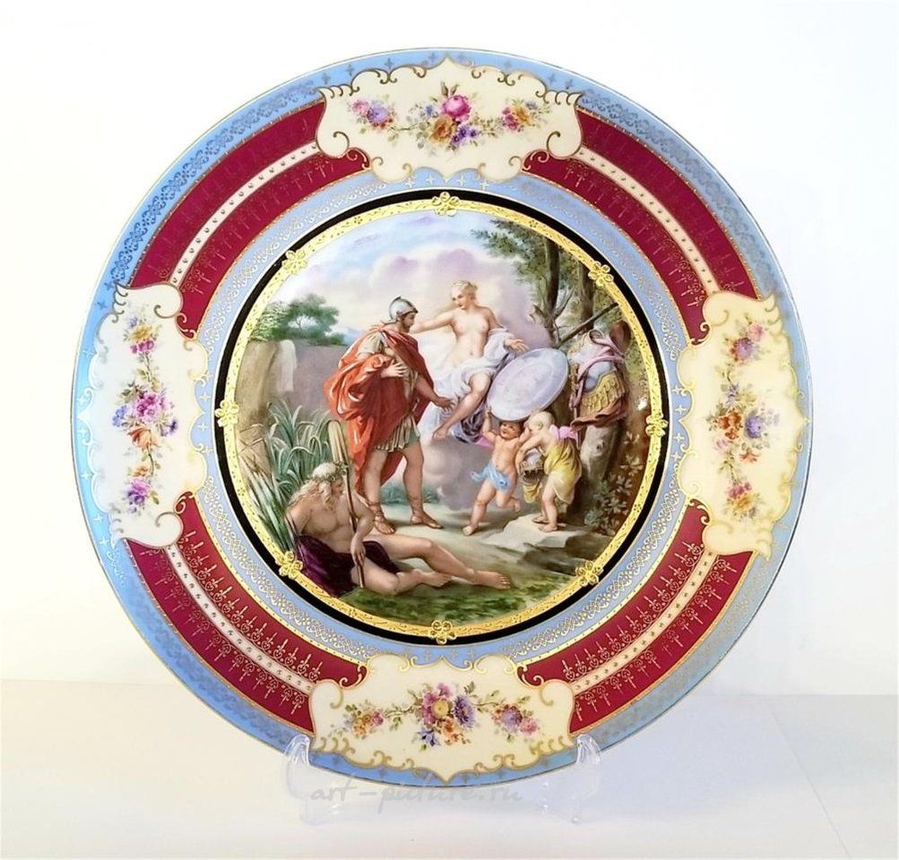 Royal Vienna Porcelain , LRG ANTIQUE ROYAL VIENNA PORCELAIN PLATE