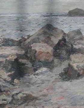 купить Камни на берегу моря. Холст, масло. 44 х 80 см
