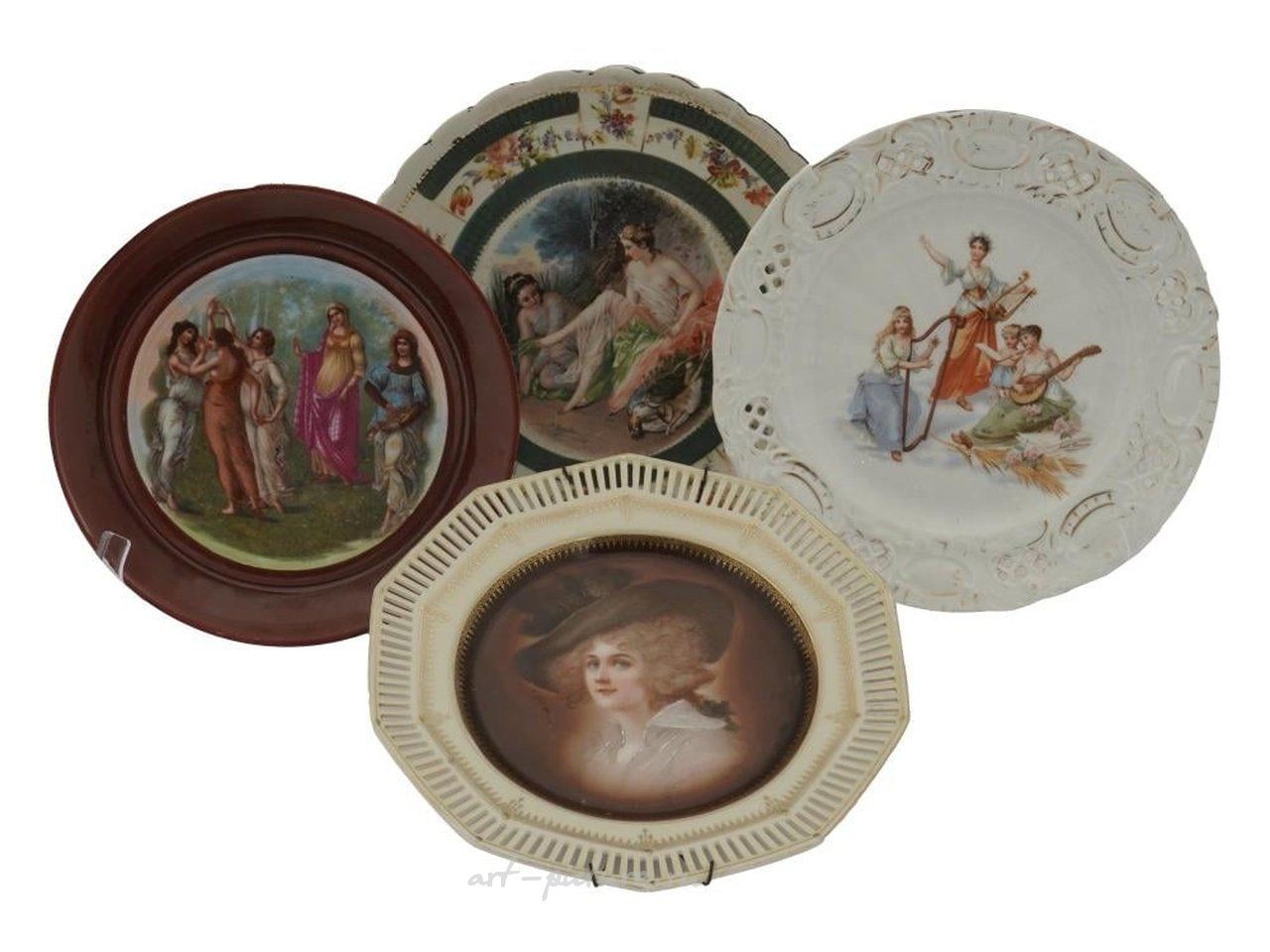 Royal Vienna Porcelain , ANTIQUE ART NOUVEAU PORCELAIN DECORATIVE PLATES