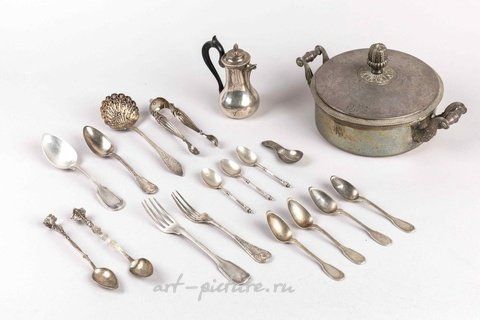 Russian silver, Meeting of 20 pieces in silver:
- SPOON, uniplat...