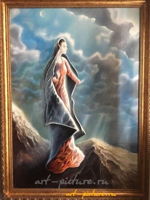 Дева Мария масло, авторская техника Эль Греко 