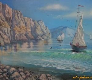 "Gull Bay" canvas, butter