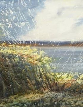 купить Над рекой масло, холст 