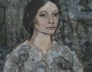Girl in gray.Paper, watercolor.66 x 56 cm.