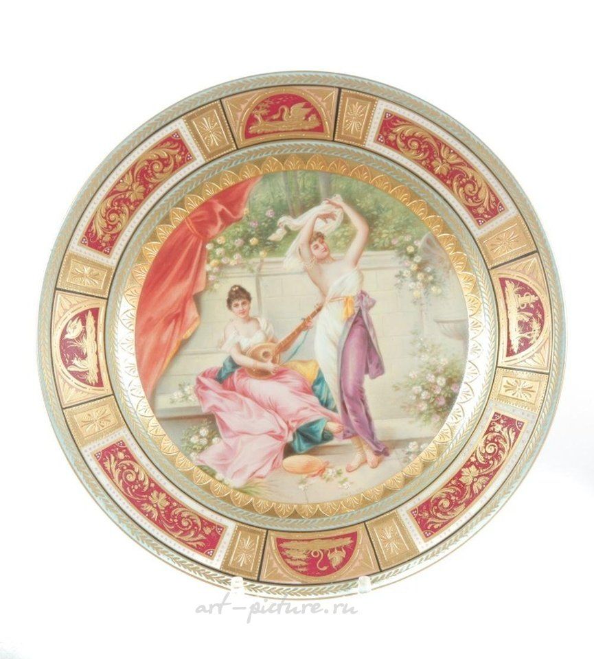 Royal Vienna Porcelain , ROYAL VIENNA PLATE ARTIST SIGNED WAGNER.