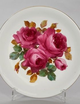 купить Декоративная тарелка с узором роз в стиле Юлиуса Эдуарда Браунсдорфа