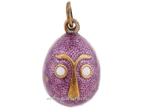 Russian silver, RUSSIAN SILVER GILT GUILLOCHE ENAMEL EGG PENDANT