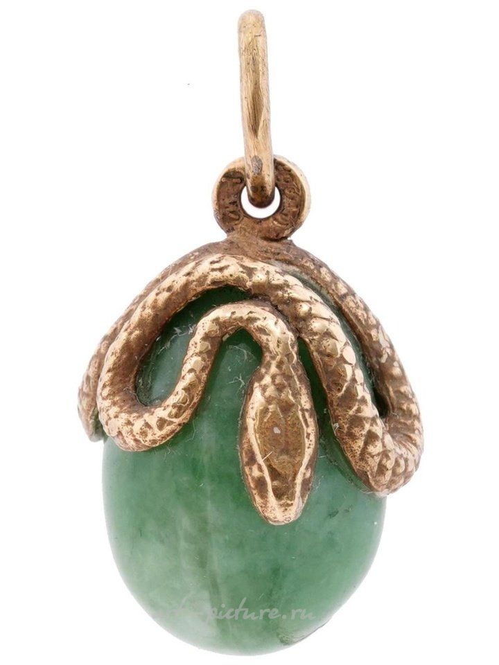 Russian silver , RUSSIAN GILT SILVER JADE STONE EGG PENDANT