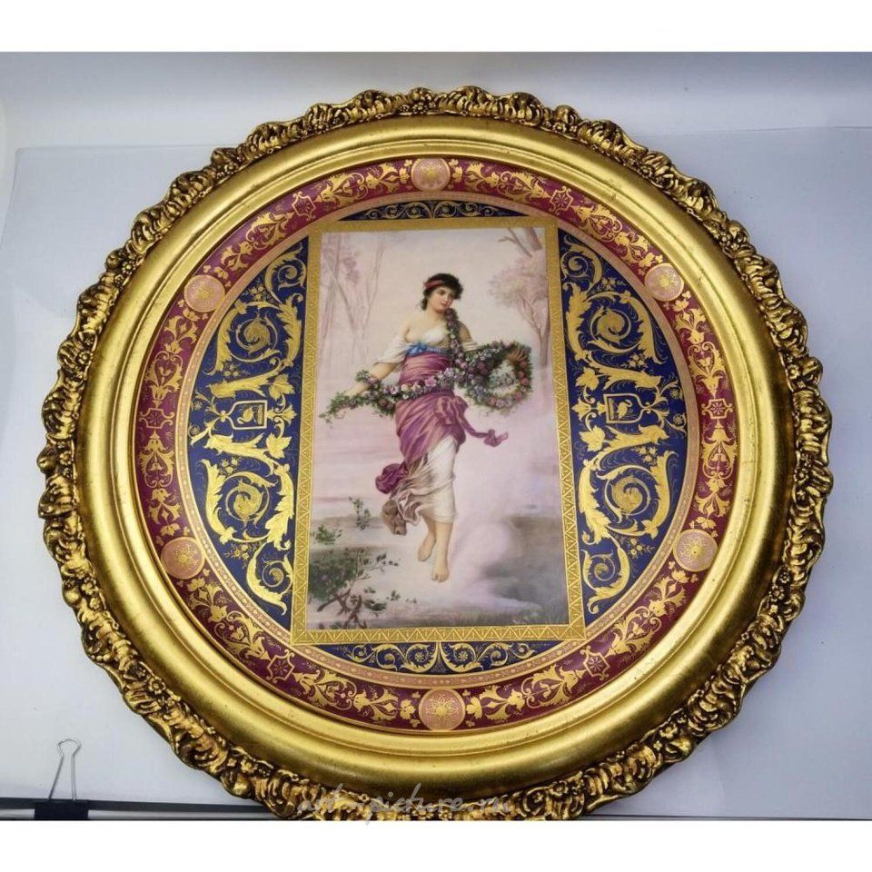 Royal Vienna Porcelain , Antique Royal Vienna Style Porcelain Plaque