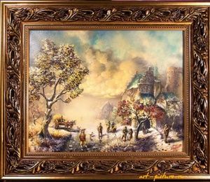 Dutch motives genre painting, oil canvas.