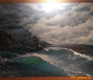 Storm starts the oil canvas