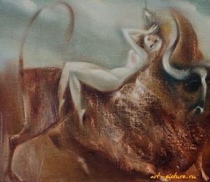 Zeus and Venus oil, canvas