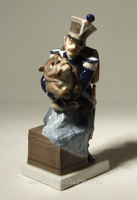 "Soldier and Dog. Denmark, Copenhagen, Royal Copenhagen."