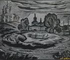 купить Окраина. Гравюра на дереве. 6 х 9 см.