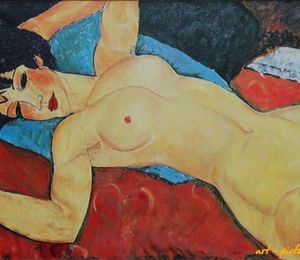 Lying caryatid (copy of Amadeo Modigliani) canvas, oil