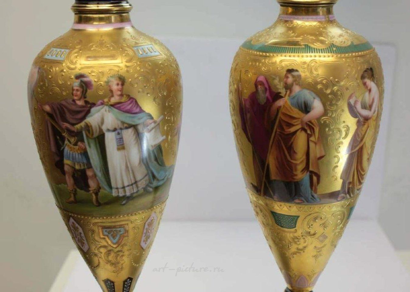 Royal Vienna Porcelain , Royal Vienna Porcelain Vases Vestal Virgins