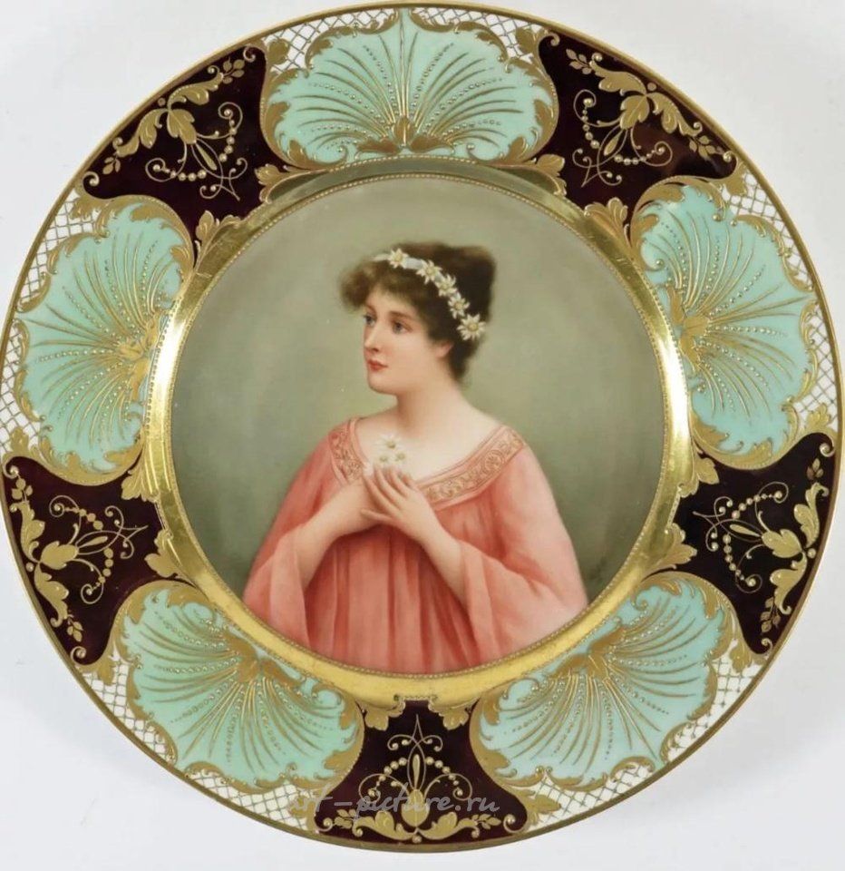Royal Vienna , Фарфоровая тарелка с подписью Вагнера, около 1900 года, в хорошем состоянии. Оценка: 1 200-1 500 долларов.
