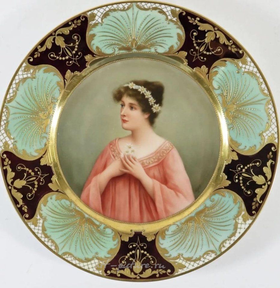 Royal Vienna Porcelain , ROYAL VIENNA PORTRAIT PLATE SIGNED WAGNER