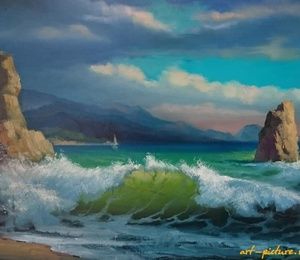 "Rock of loneliness" canvas, oil