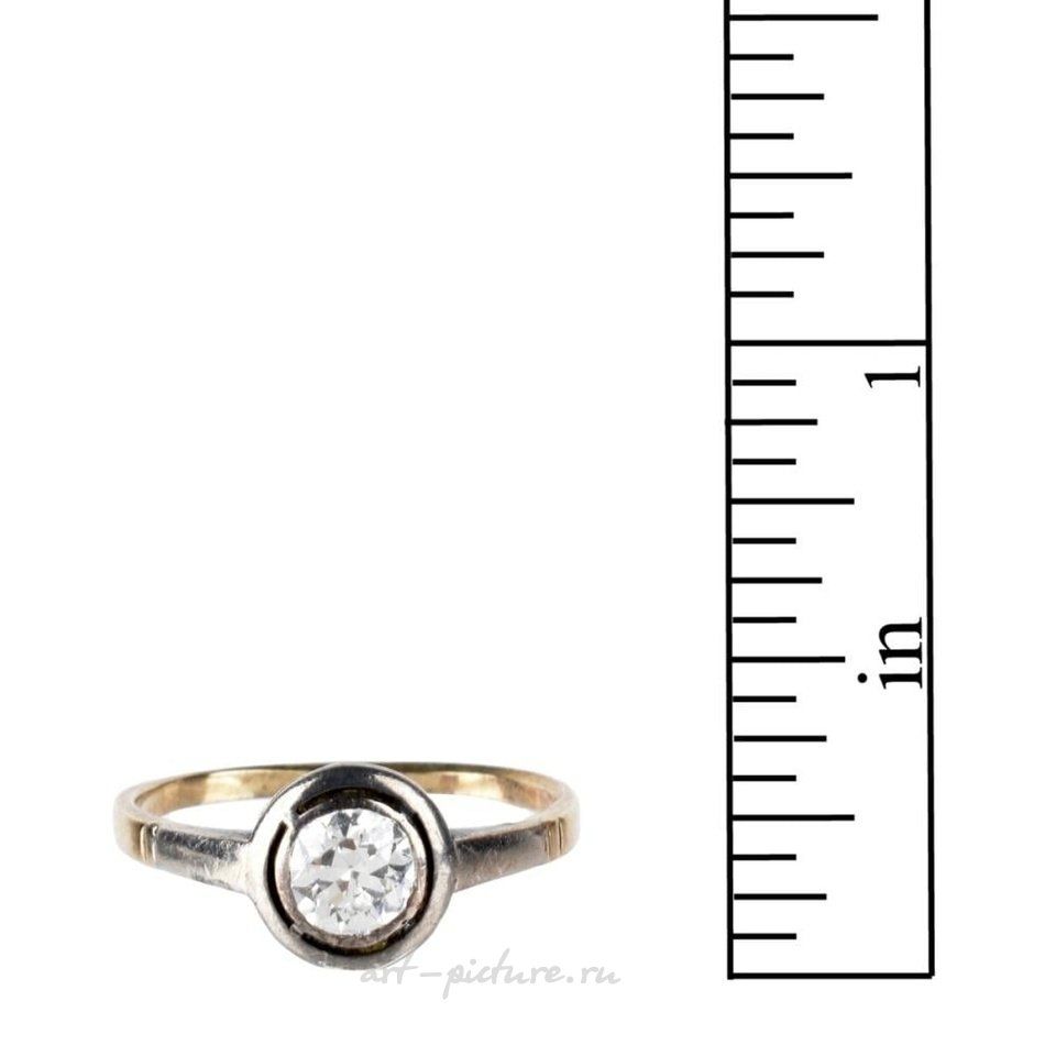 Русское серебро , Бриллиантовое кольцо из 14-каратного золота
