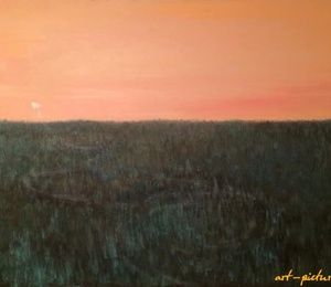 Crossing canvas, oil, varnish.