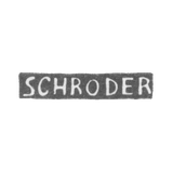 The stamp of master Shredder Johann Lorenz - Leningrad - initials "SCHRODER"