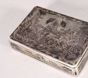 Russian Silver Niello Snuff Box from the 19th Century