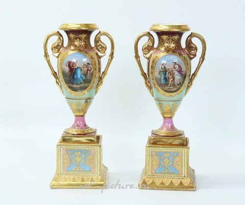Royal Vienna Porcelain, 3 Royal Vienna Enameled Porcelain Display Plates