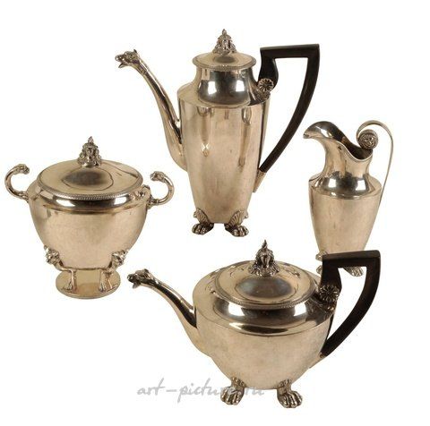 Russian silver, AN ELIZABETH II SILVER THREE PIECE TEA AND COFFEE SERVICE