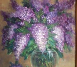 Fragrant lilac canvas, oil