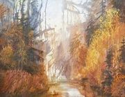 Autumn forest oil, canvas