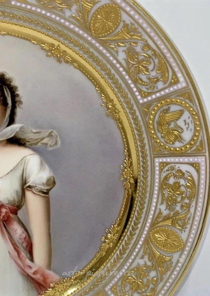 Royal Vienna Porcelain , 19TH C. ROYAL VIENNA PLATE OF MARIE LOUISE