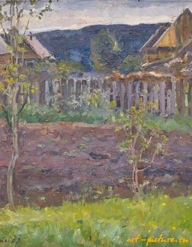 buy The translation of the text is: "View from my window, oil on cardboard."
