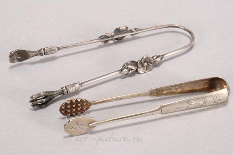 Russian silver, Victorian Sterling Silver Sugar Tongs