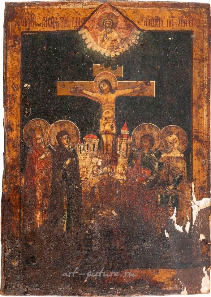 Русское серебро , Икона "Распятие Христа" Россия, конец XVIII века