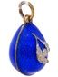 RUSSIAN GILT SILVER ENAMEL DIAMONDS EGG PENDANT