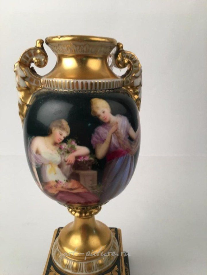 Royal Vienna Porcelain , Royal Vienna hand painted vase.