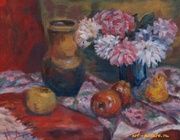Still life with a bouquet oil, canvas