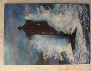 Lighthouse during a storm Acryl canvas